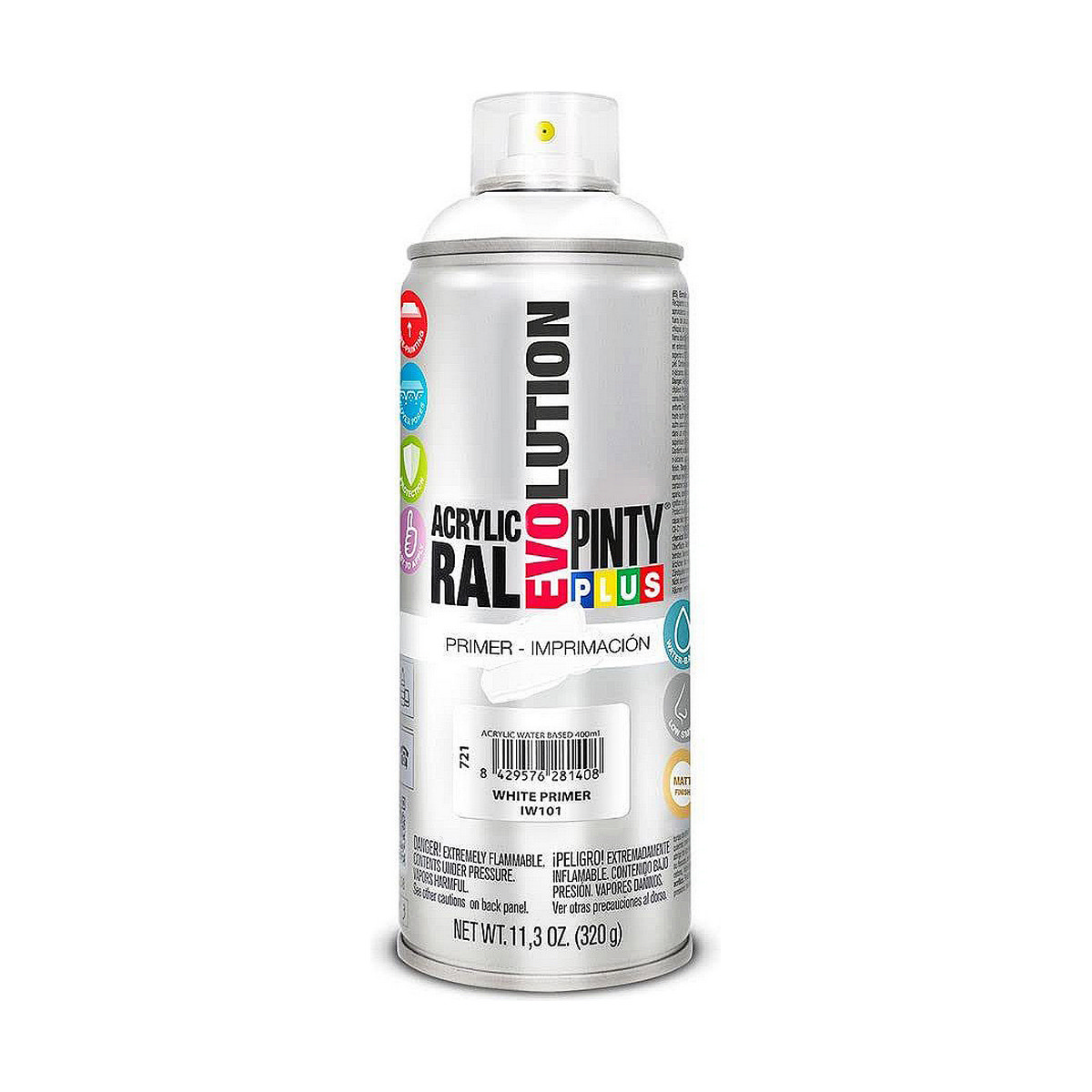 Vernice spray Pintyplus Evolution IW101 320 ml Stampa Base d'acqua Bianco