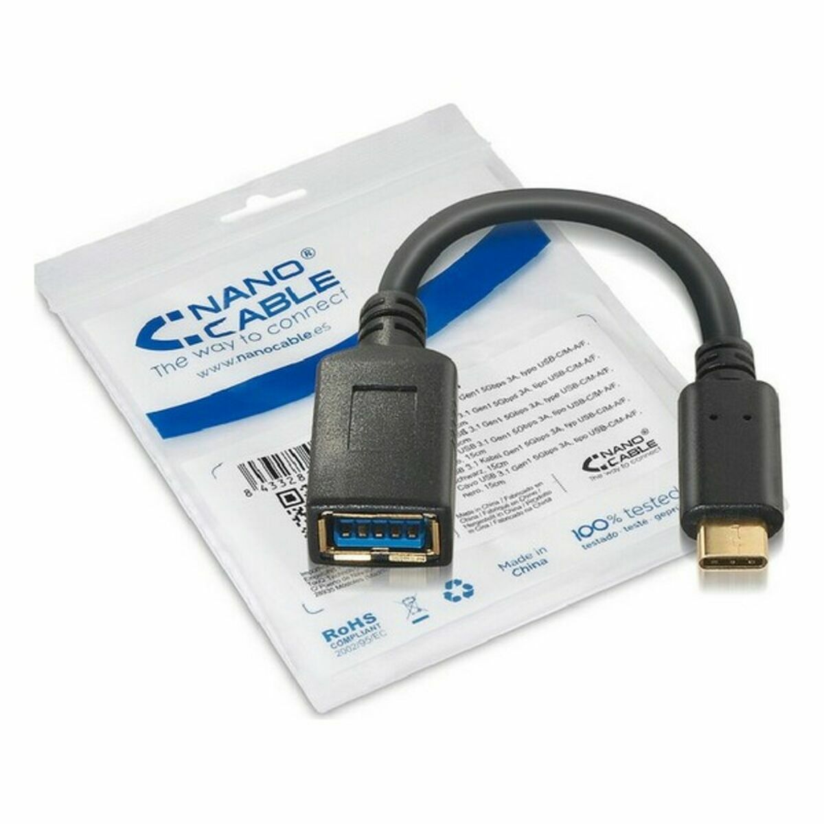 Cavo USB 3.1 NANOCABLE 10.01.4201 Nero