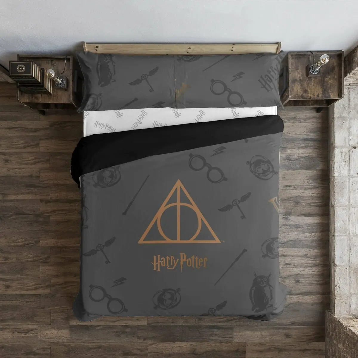 Copripiumino Harry Potter Deathly Hallows Multicolore 200 x 200 cm Piazza e mezza