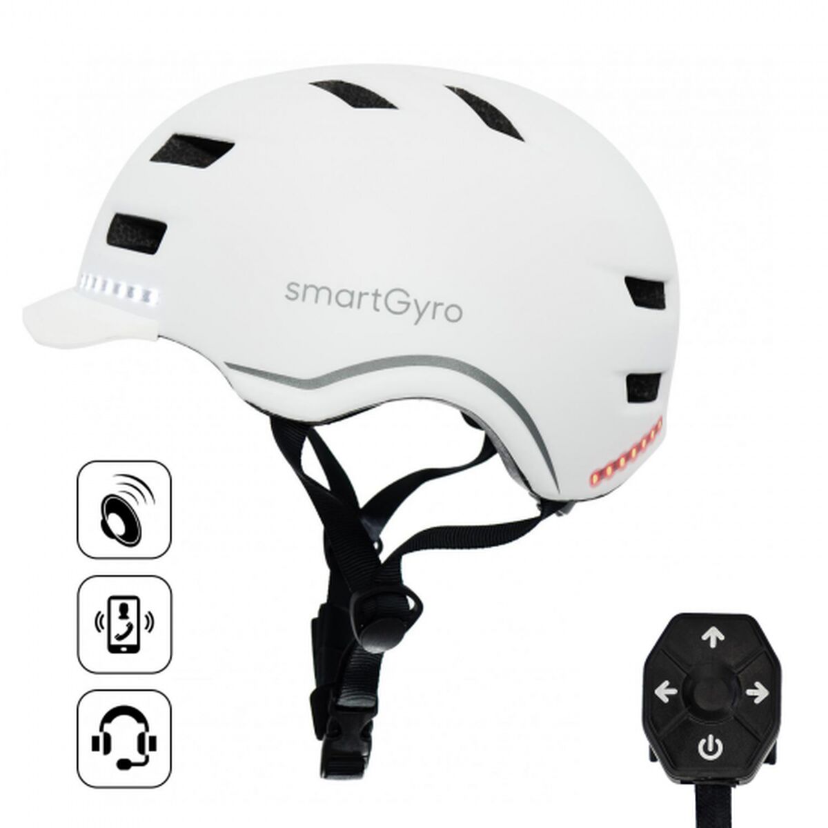Casco per Hoverboard Elettrico Smartgyro SMART PRO Bianco M