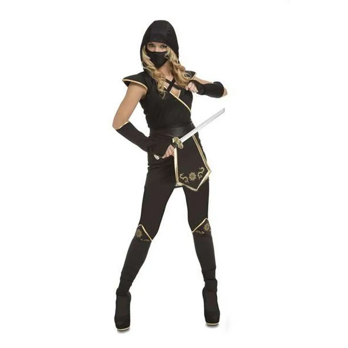 Costume per Adulti My Other Me Nero Ninja Taglia unica (5 Pezzi)