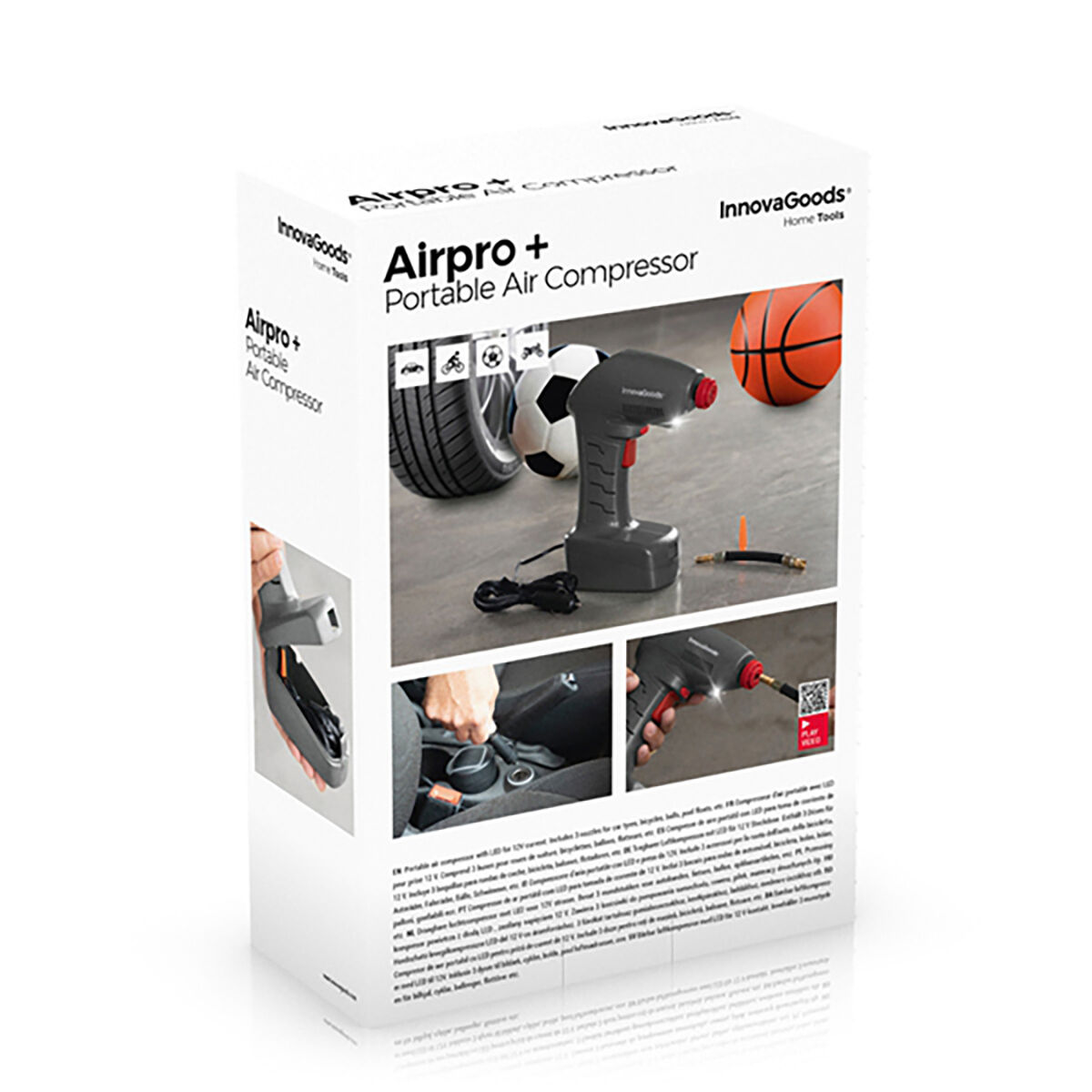 Compressore d'Aria Portatile con LED Airpro+ InnovaGoods