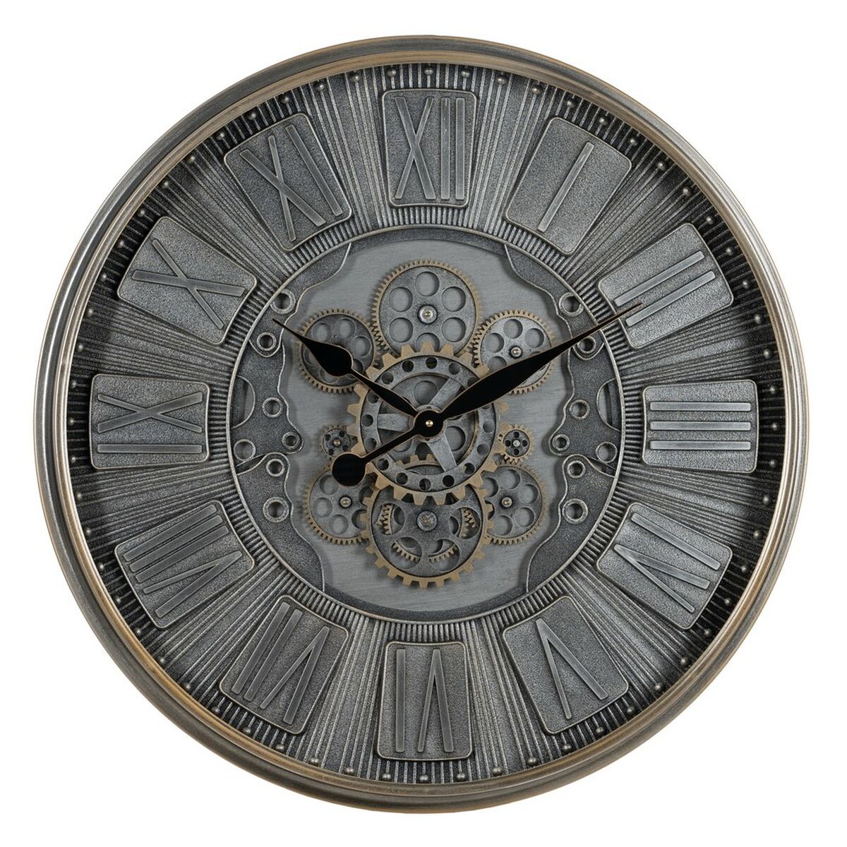 Orologio da Parete Grigio Cristallo Ferro 69,5 x 9 x 69,5 cm (3 Unità)
