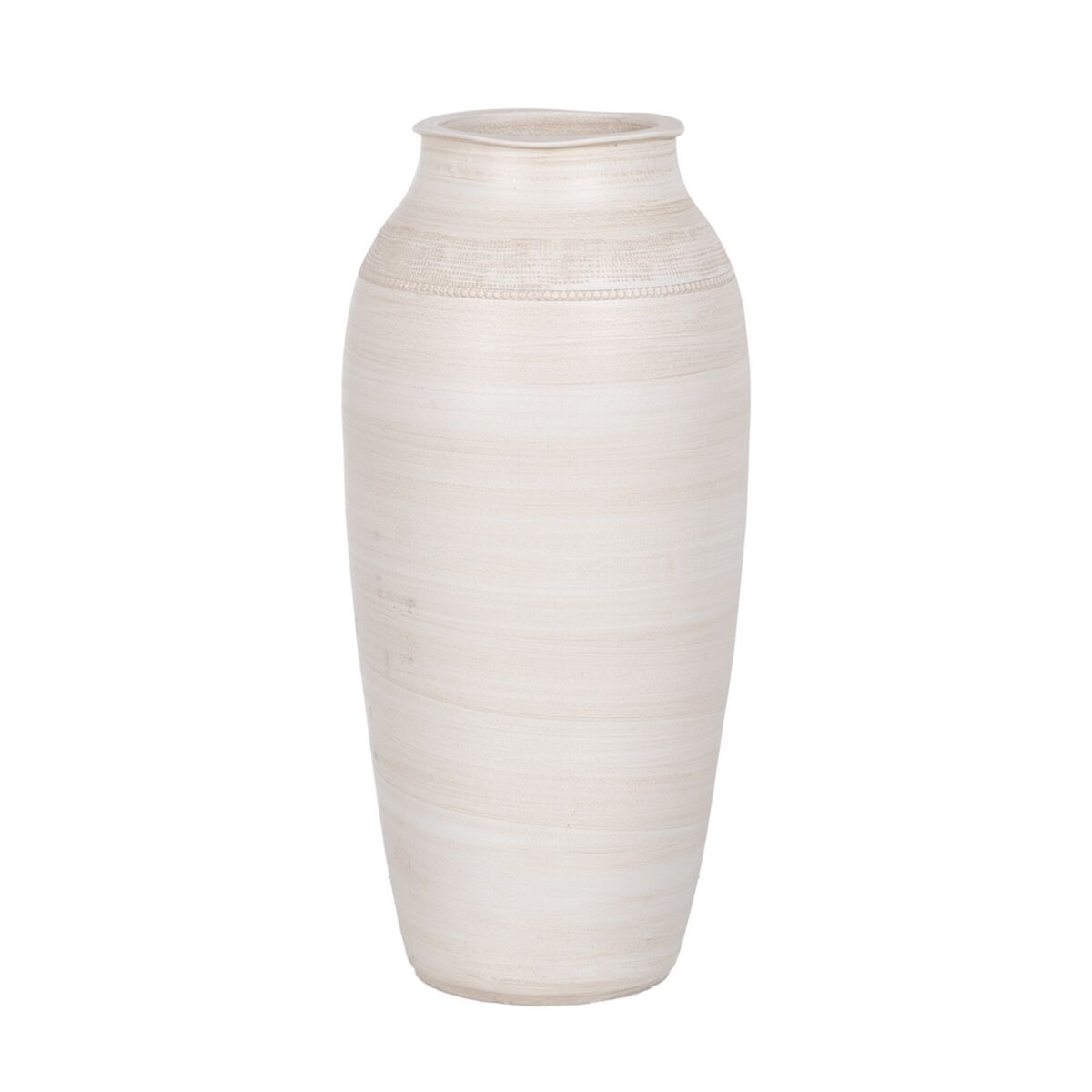 Vaso Crema Ceramica 25 x 25 x 60 cm