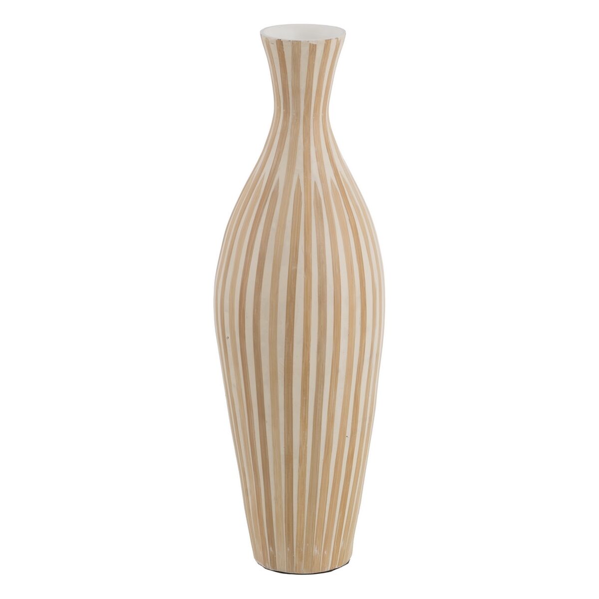 Vaso Bianco Beige Bambù 20 x 20 x 64 cm