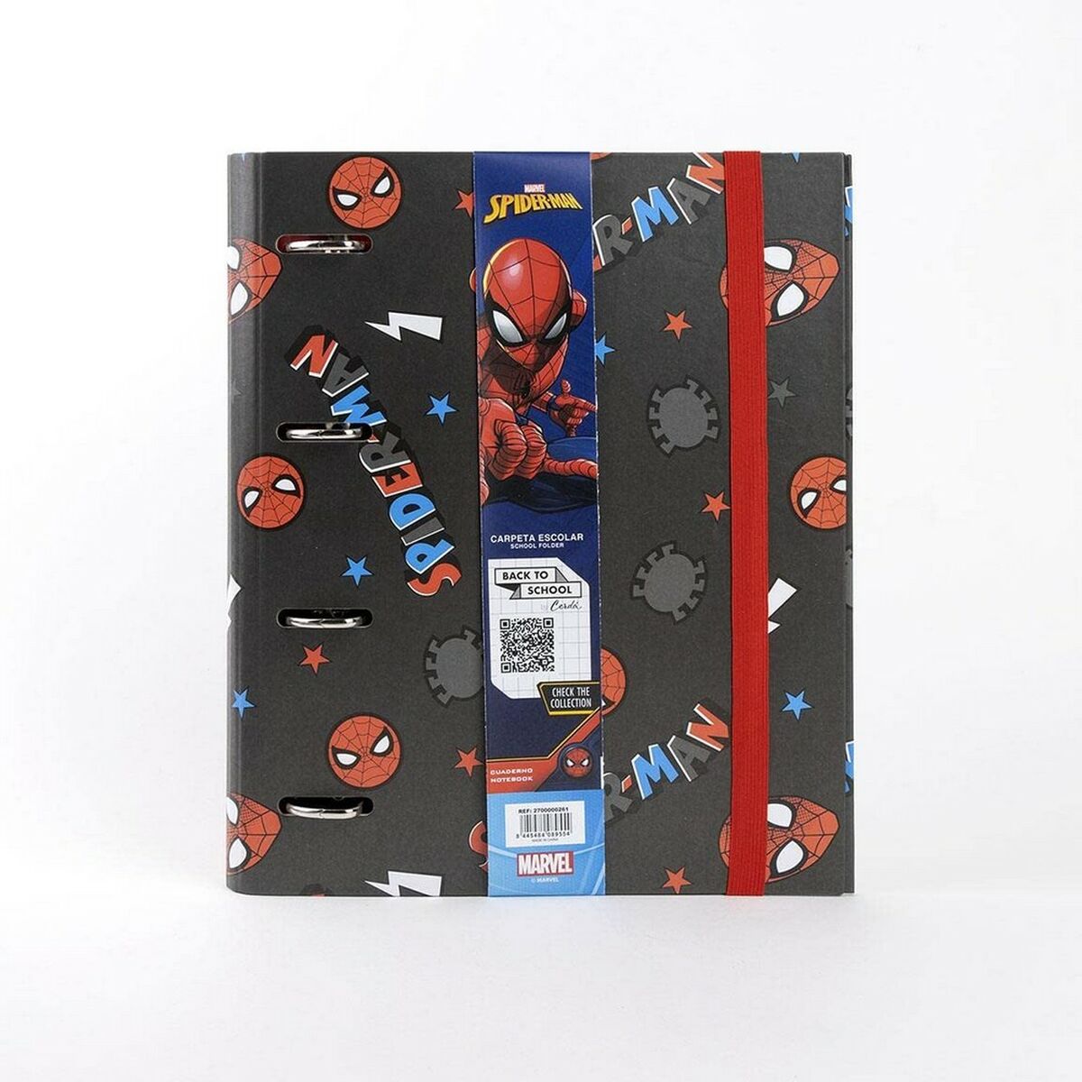 Raccoglitore ad anelli Spider-Man A4 Nero 26 x 32 x 4 cm