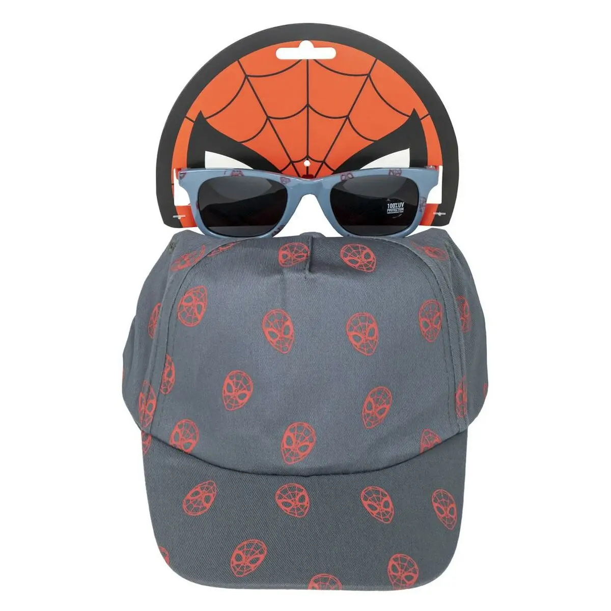 Set di berretto e occhiali da sole Spider-Man Grigio (54 cm) 2 Pezzi