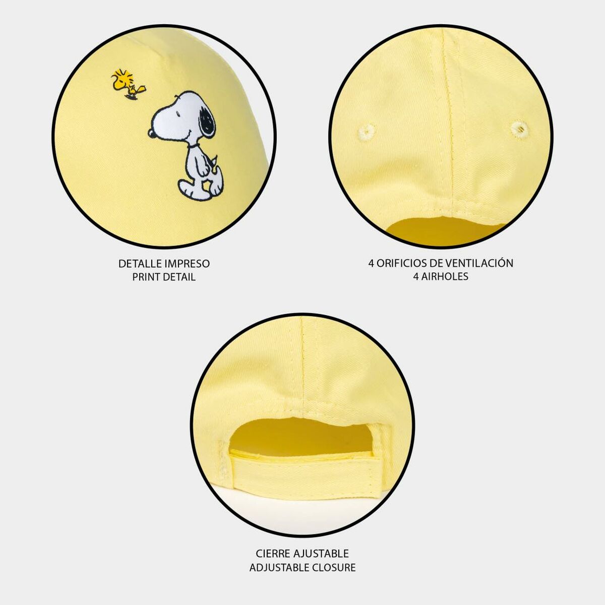 Cappellino per Bambini Snoopy Giallo (54 cm)