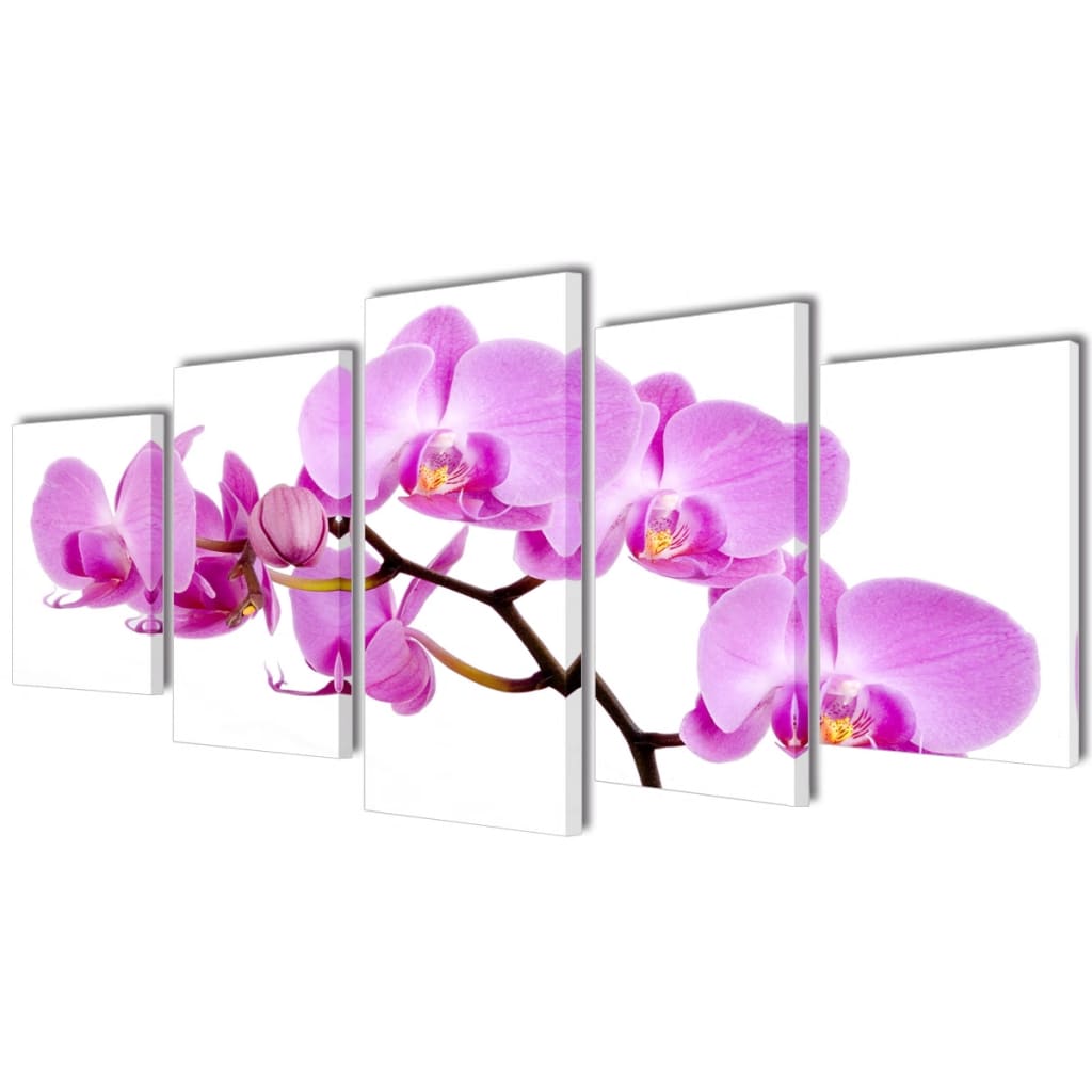 5 pz Set Stampa su Tela da Muro Orchidèa 200 x 100 cm