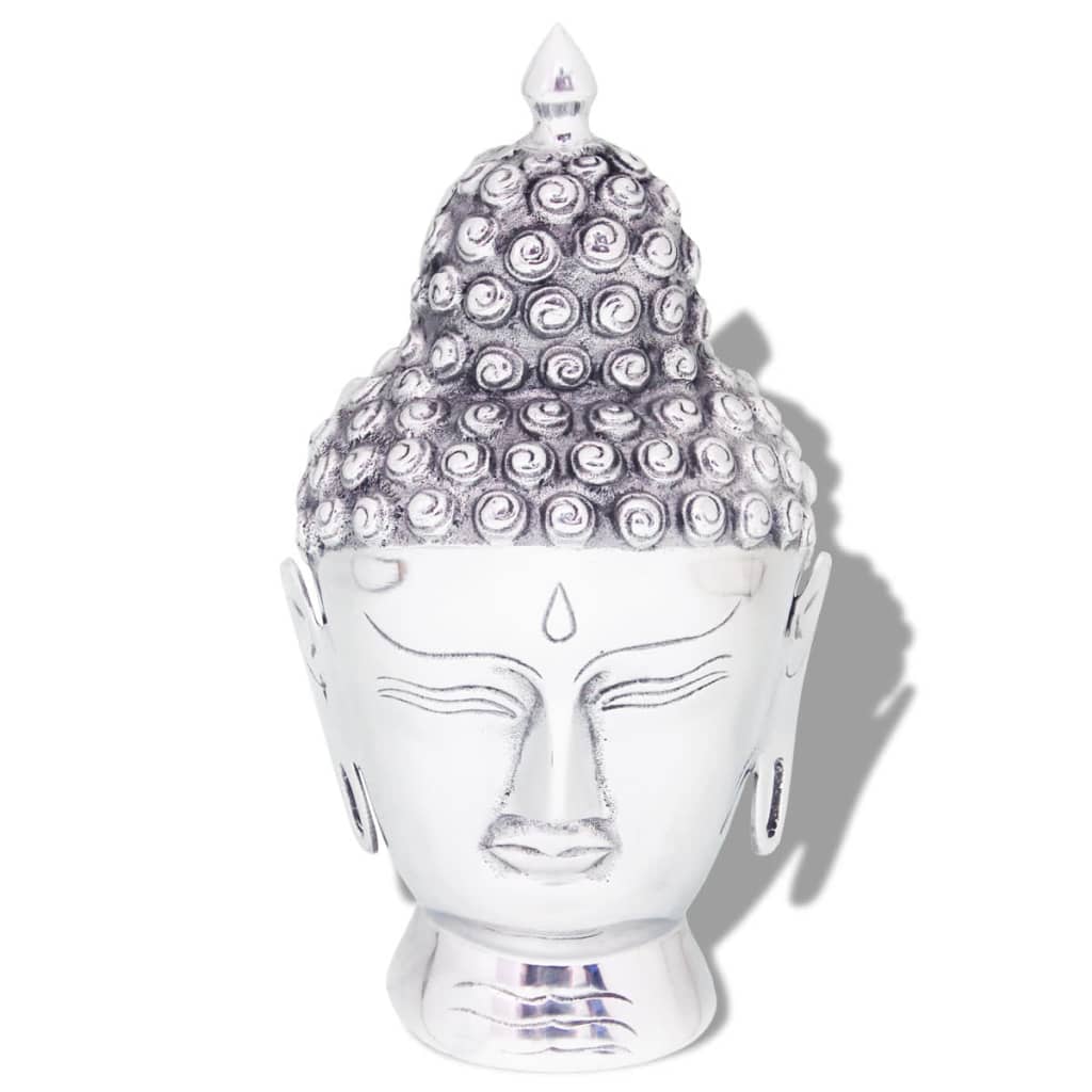 vidaXL Testa di Buddha Decorazione in Alluminio Argento