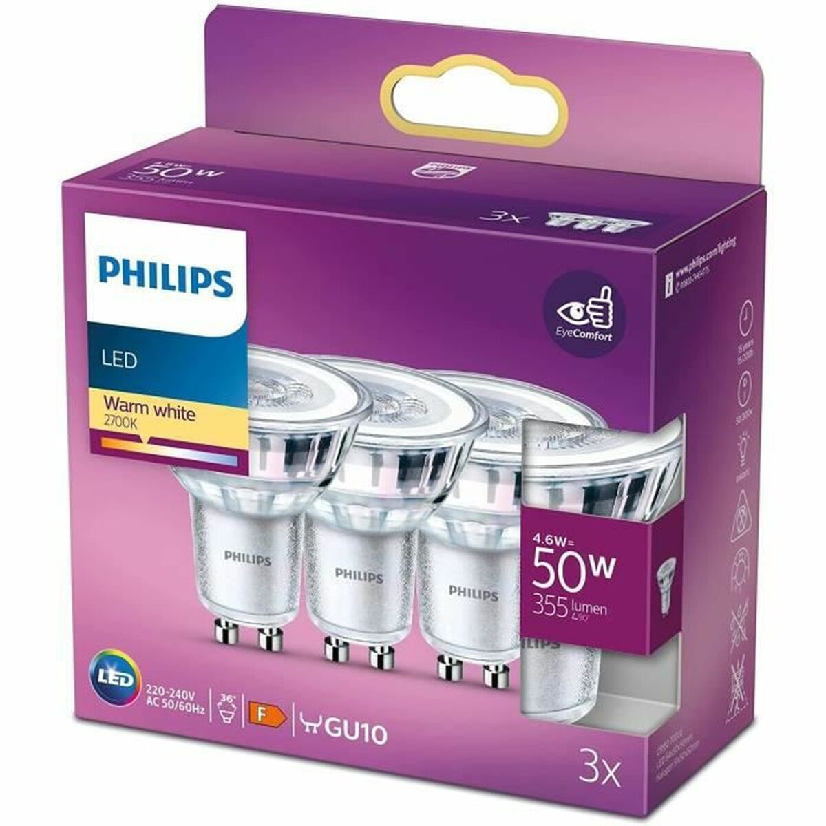 Lampadina LED Philips Foco F 4,6 W (2700k)