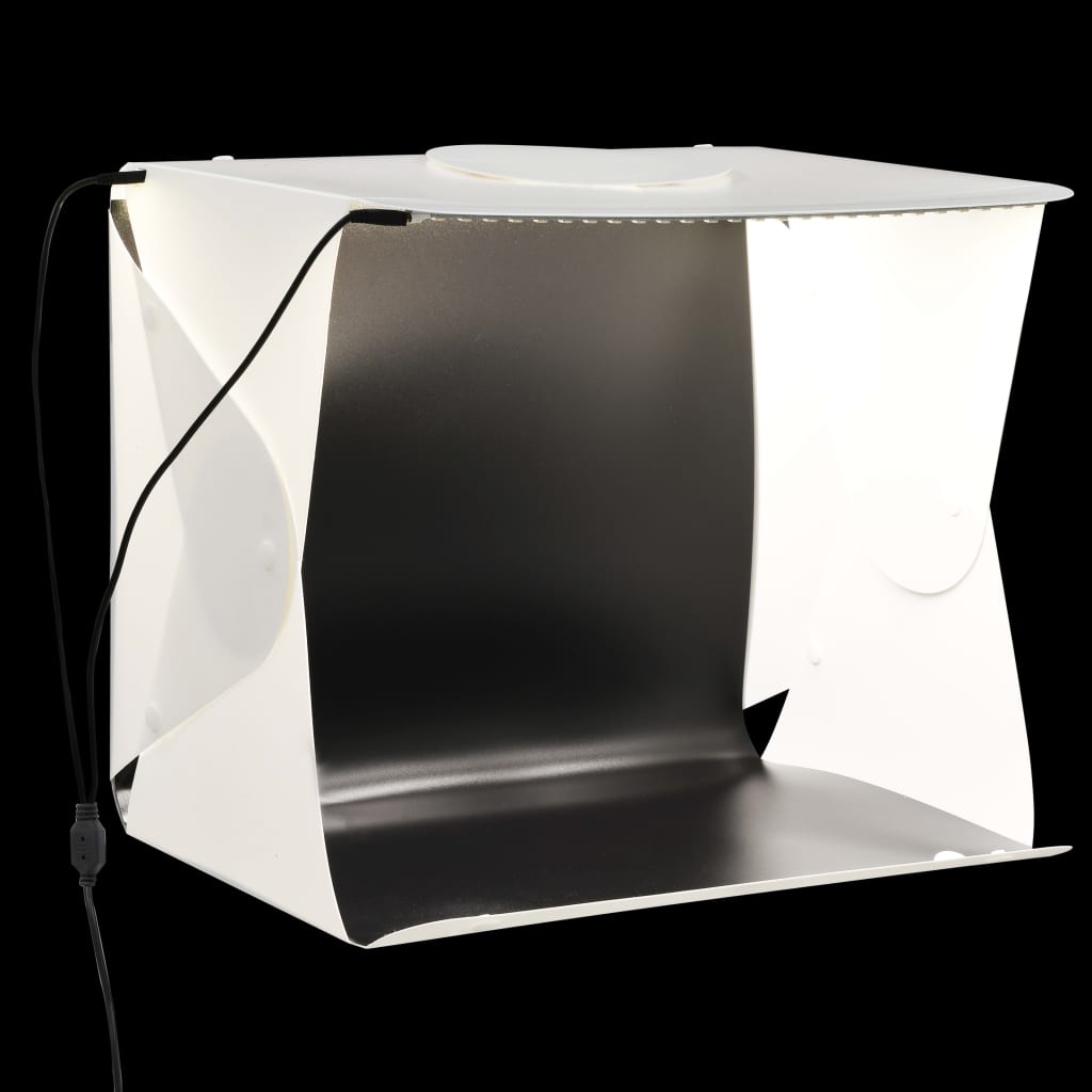 vidaXL Light Box per Studio Foto a LED 40x34x37 cm in Plastica Bianco