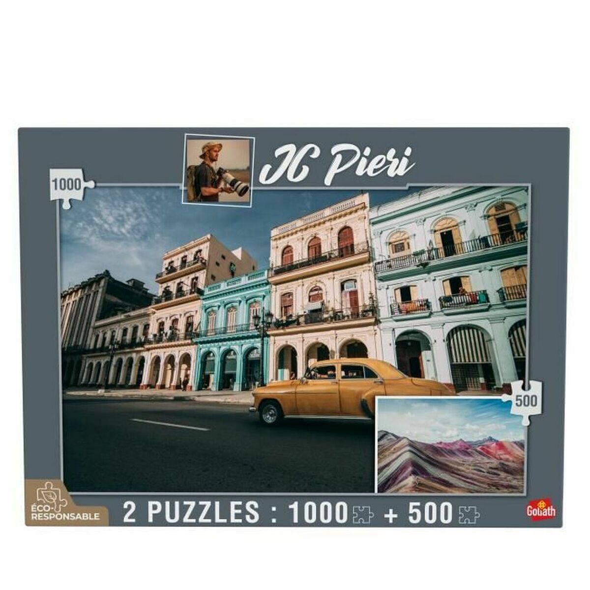 Puzzle Goliath  Havana Cuba  & Rainbow Mountain Peru 500 Pezzi 1000 Pezzi