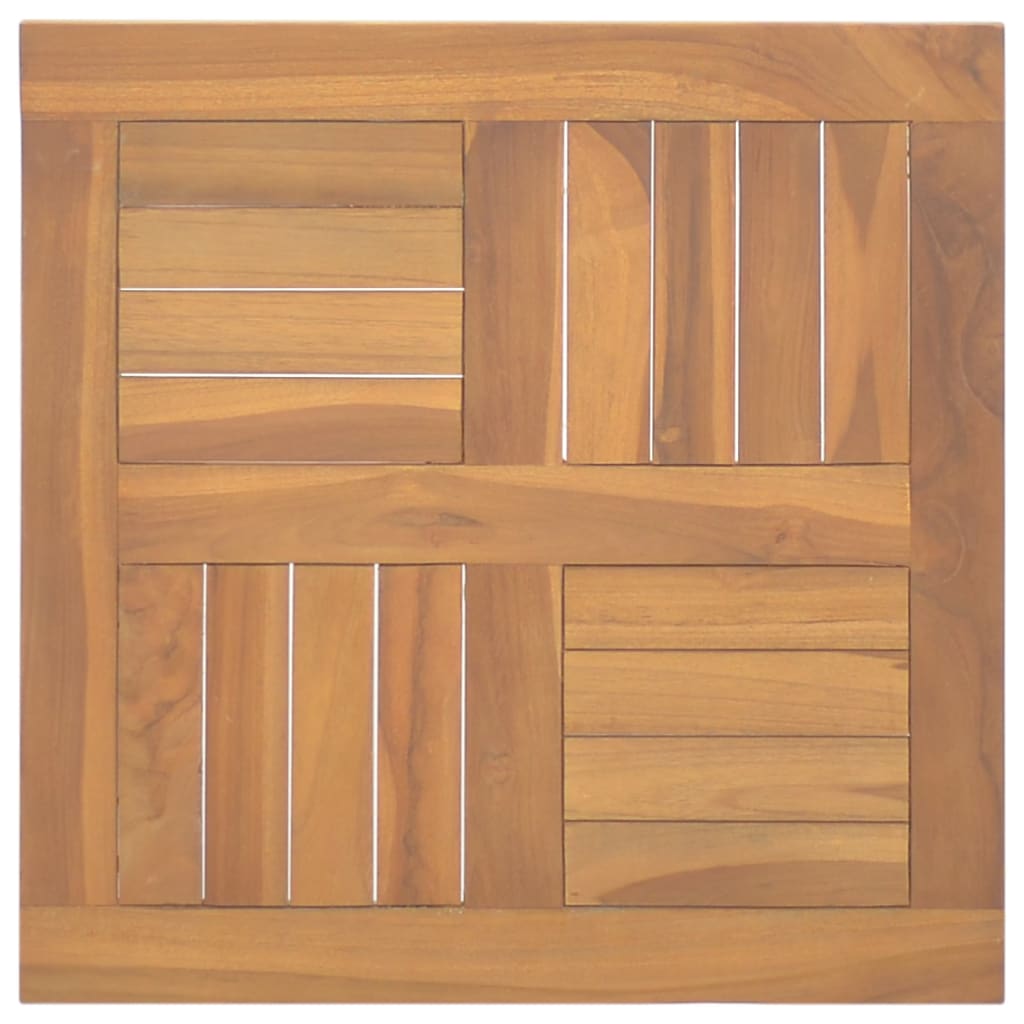 vidaXL Piano Tavolo Quadrato 50x50x2,5 cm in Legno Massello di Teak
