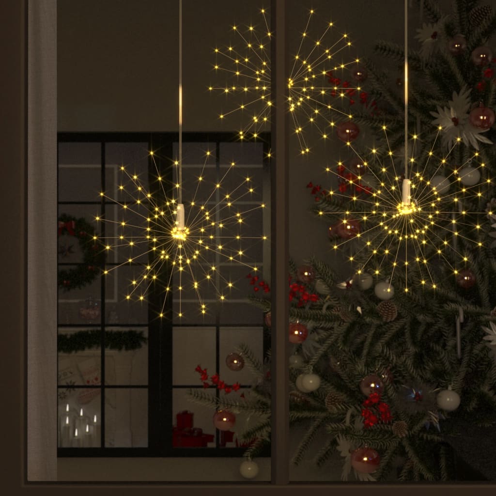 vidaXL Luci di Natale Fuochi Artificio 10pz Bianco Caldo 10cm 1400 LED