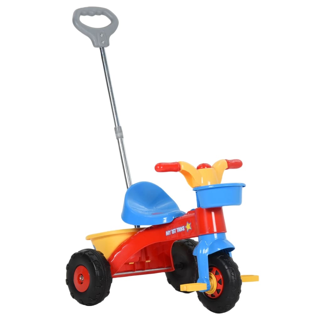 vidaXL Triciclo per Bambini con Maniglione Multicolore