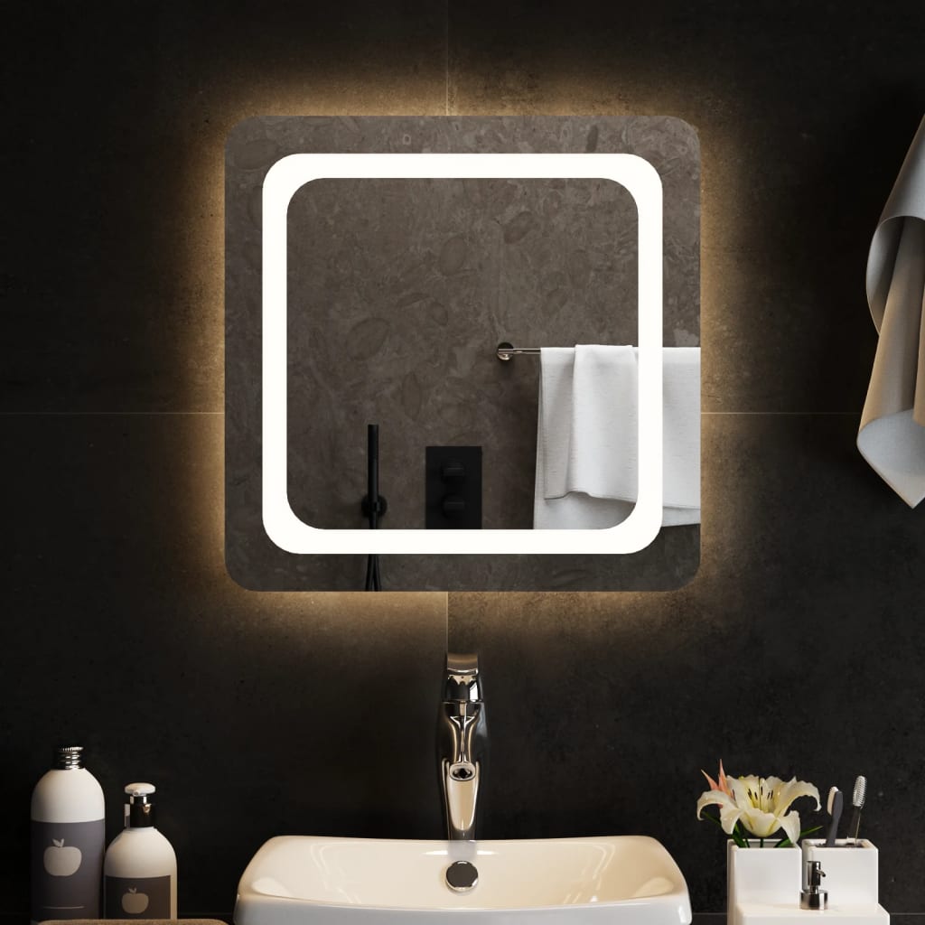 vidaXL Specchio da Bagno con Luci LED 50x50 cm