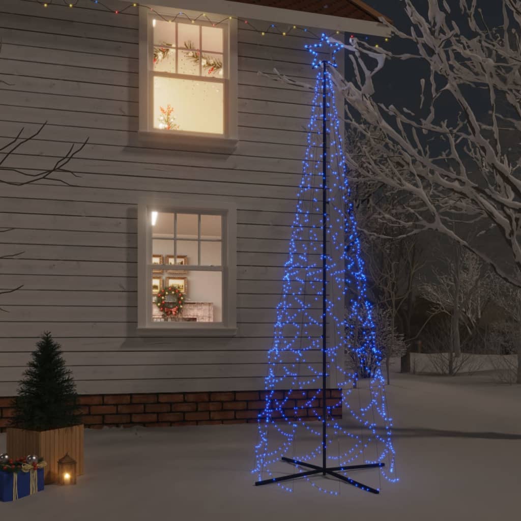vidaXL Albero di Natale a Cono Blu 500 LED 100x300 cm