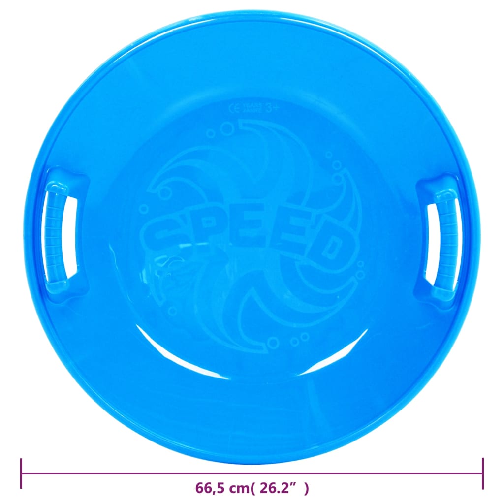 vidaXL Slittino Rotondo Blu 66,5 cm in PP