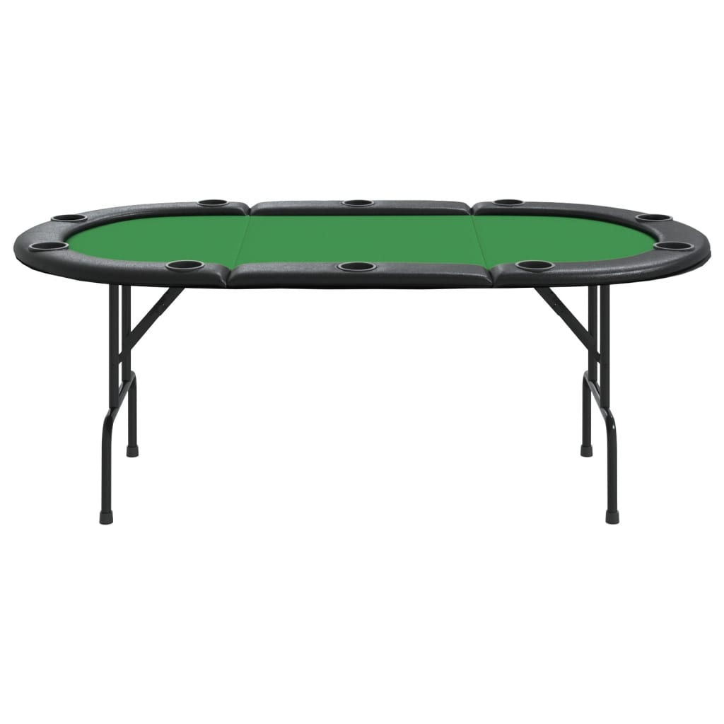 vidaXL Tavolo da Poker Pieghevole 10 Giocatori Verde 206x106x75 cm