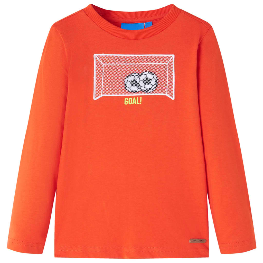 Maglietta Bambino Maniche Lunghe Arancione Brillante 128