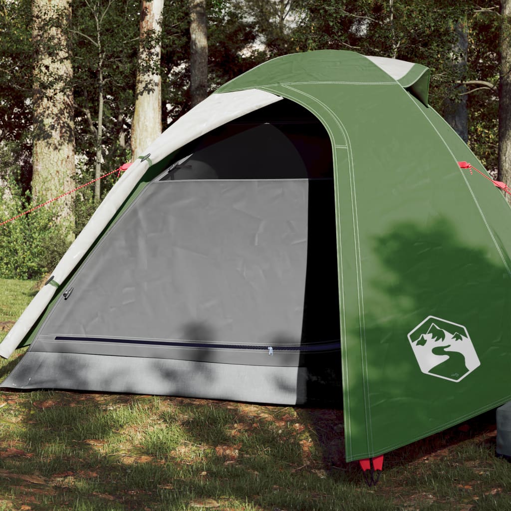 vidaXL Tenda da Campeggio 2 Persone Verde 264x210x125 cm Taffetà 185T