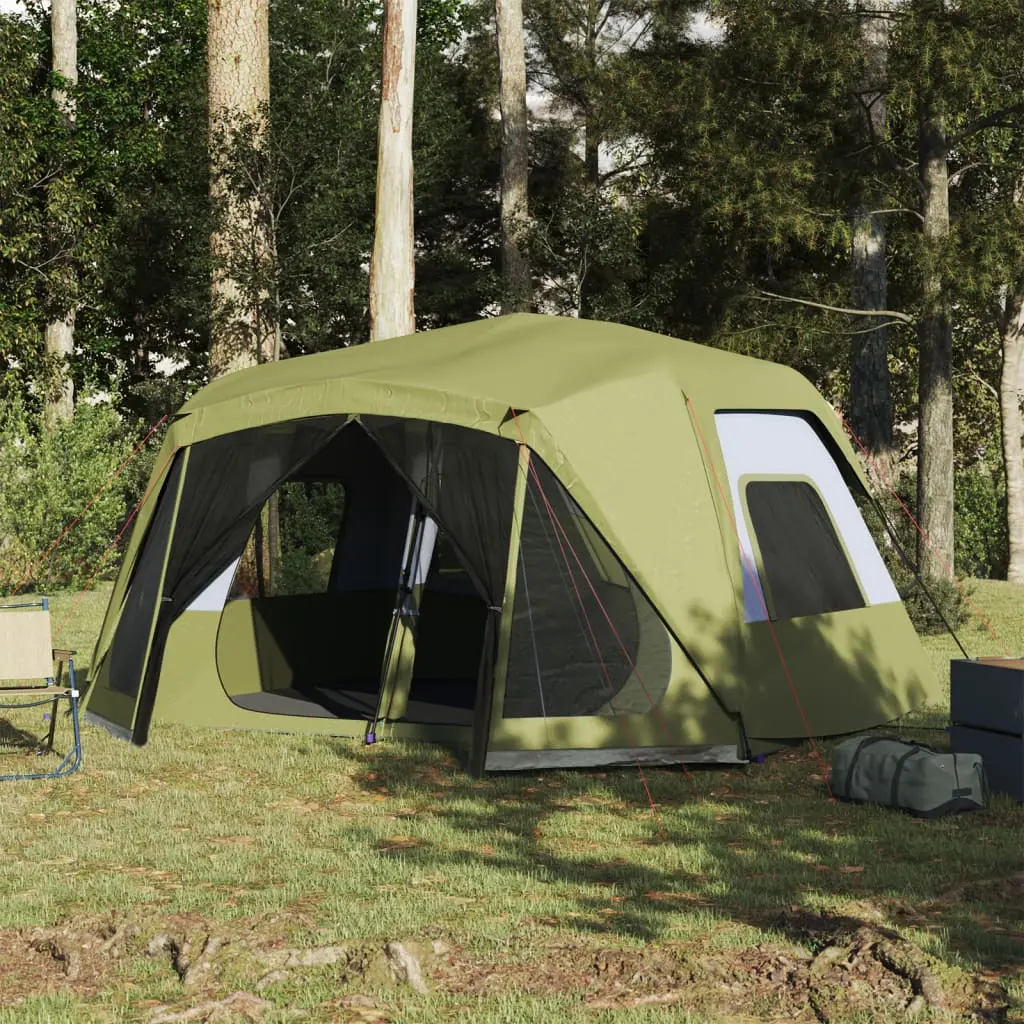 Tenda da Campeggio per 10 Persone Verde Impermeabile
