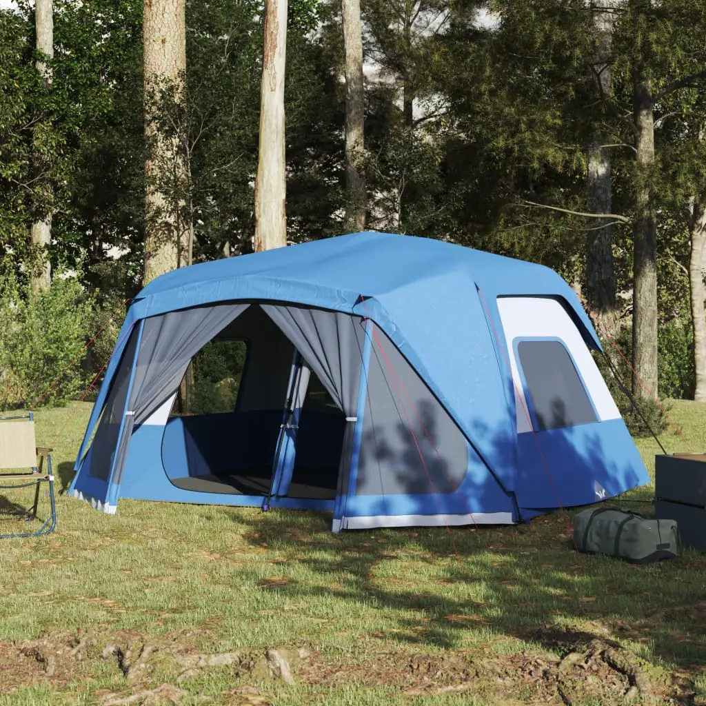 Tenda da Campeggio per 10 Persone Blu Impermeabile
