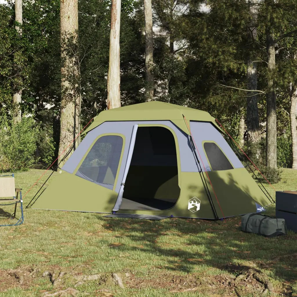 Tenda da Campeggio per 6 Persone Verde Impermeabile