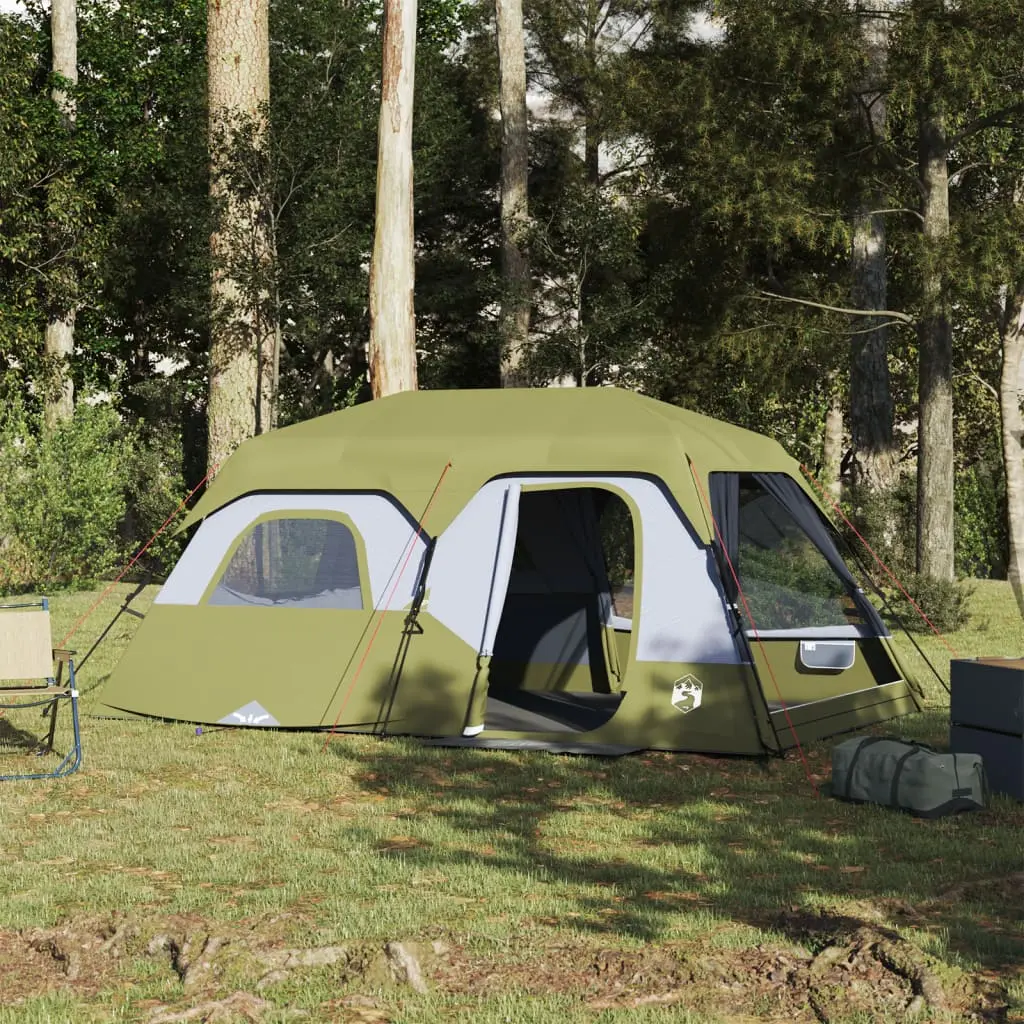 Tenda da Campeggio per 9 Persone Verde Impermeabile