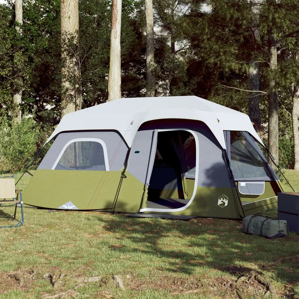 Tenda da Campeggio con LED 9 Persone Verde Chiaro