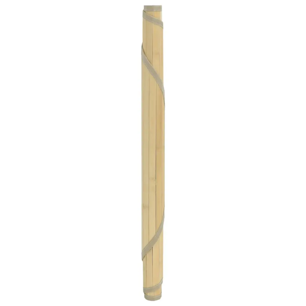 Tappeto Rotondo Naturale Chiaro 80 cm in Bambù