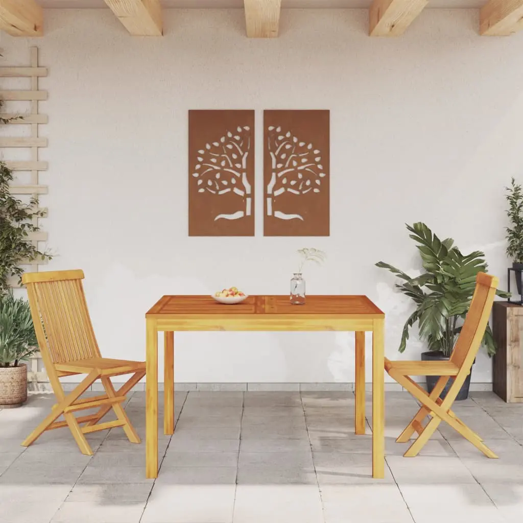 Tavolo da Pranzo da Giardino 110x110x75cm Legno Massello Acacia