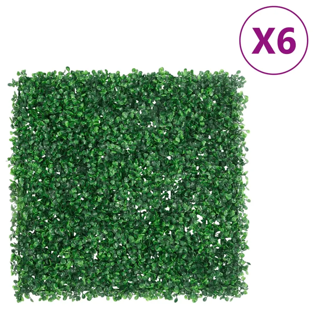 Recinzione Foglie Arbusti Artificiali 6 pz Verde 50x50 cm
