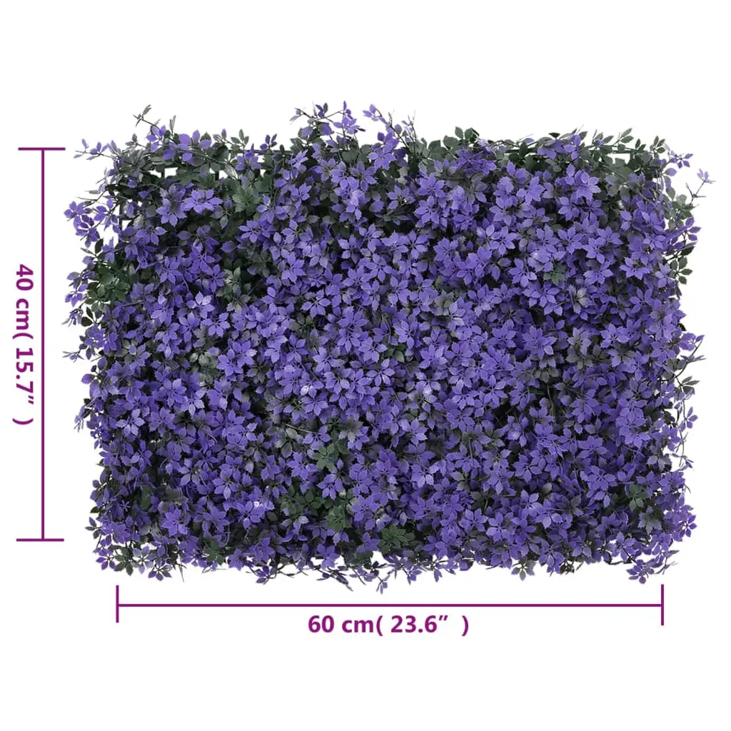 Recinzione Foglie Artificiali 6 pz Viola 40x60 cm