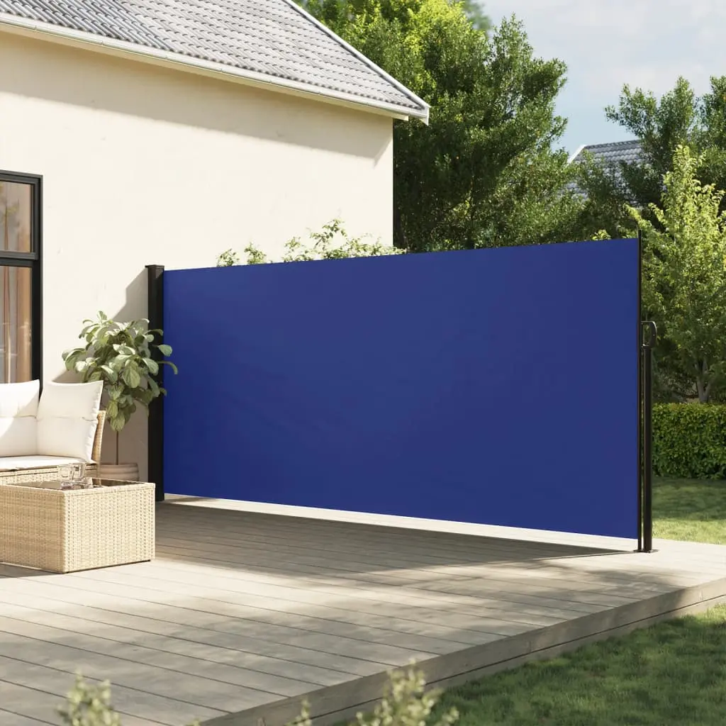 Tenda da Sole Laterale Retrattile Blu 160x500 cm