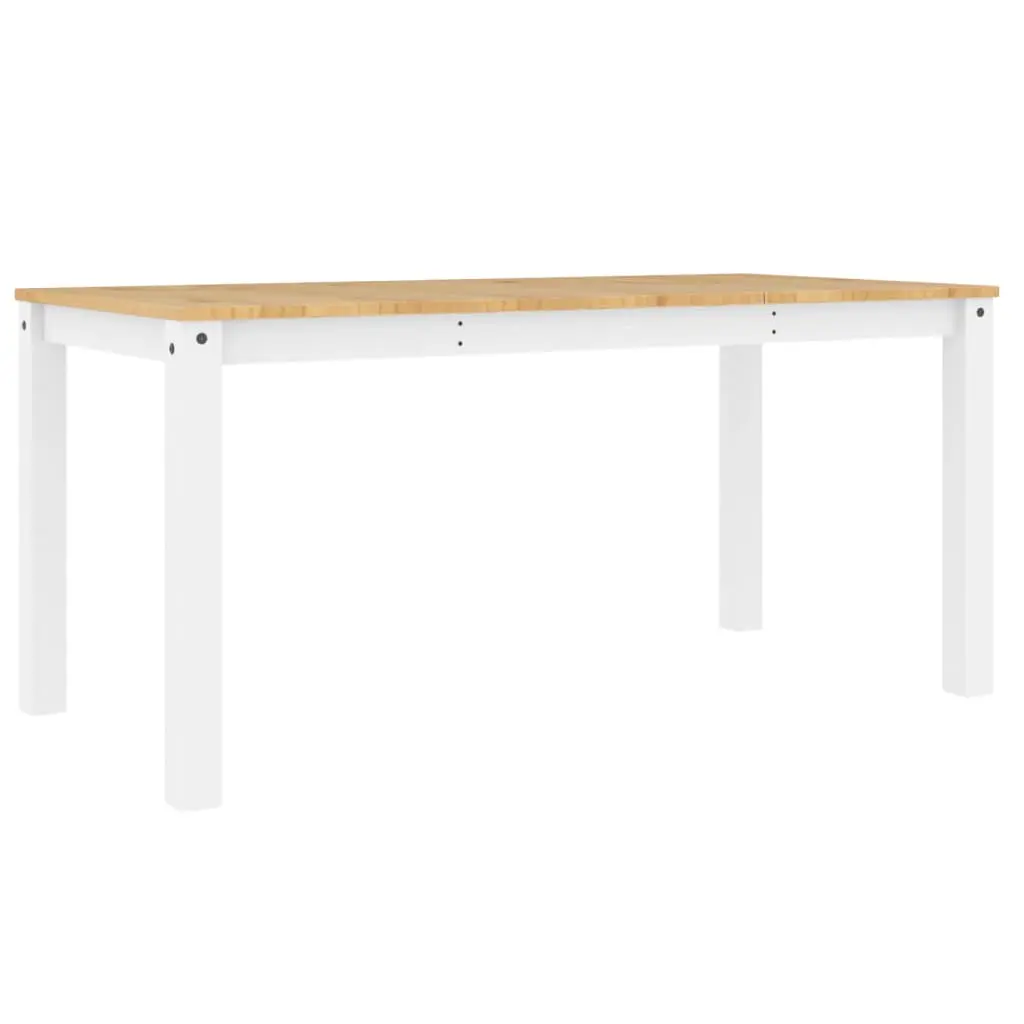 Tavolo da Pranzo Panama Bianco 160x80x75 cm Legno Massello Pino