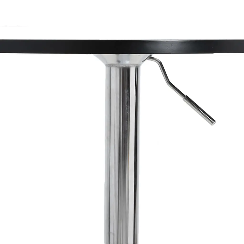 Tavolino Bar Nero 60x60x90 cm Legno Multistrato Acciaio Cromato
