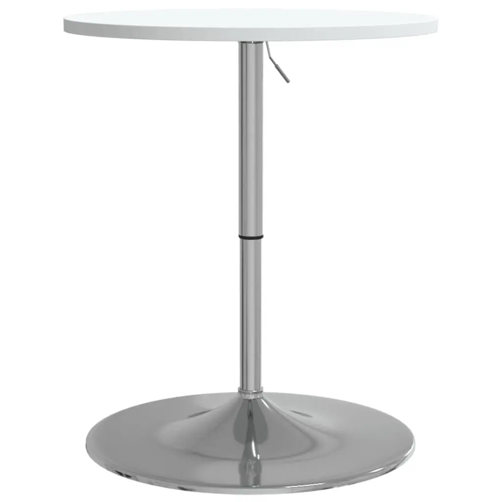 Tavolo Bar Bianco 60x60x90 cm Legno Multistrato Acciaio Cromato