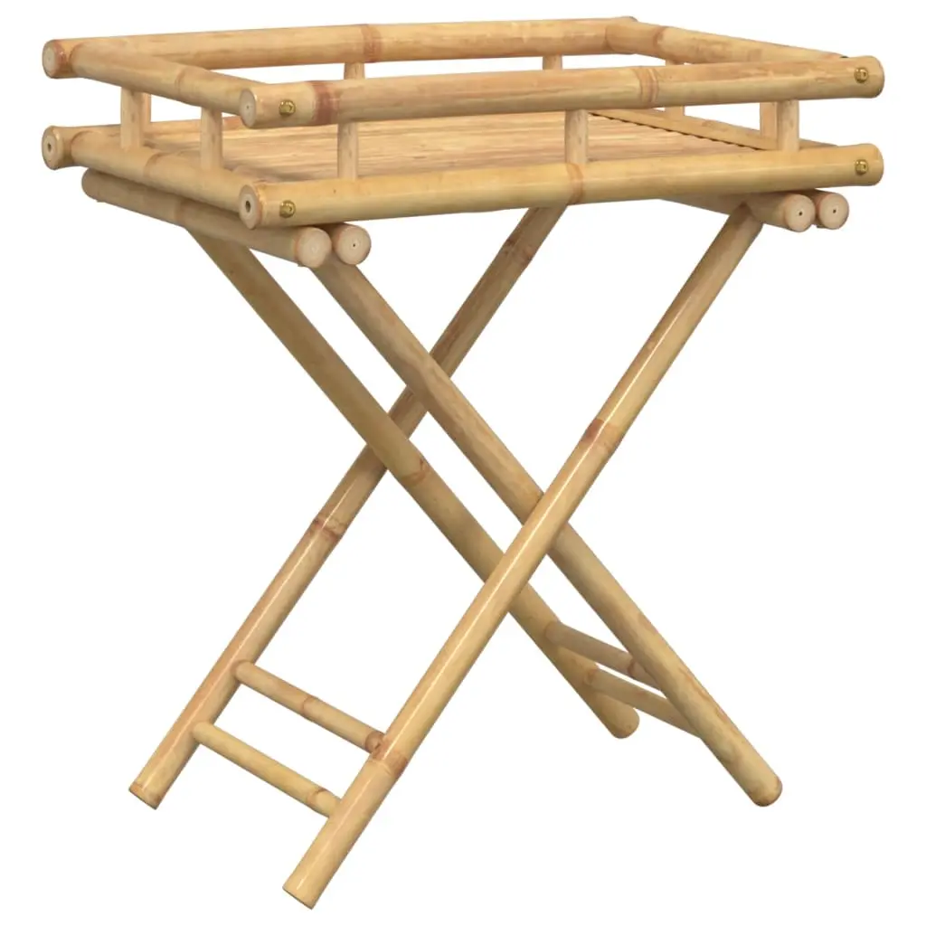 Tavolino Vassoio Pieghevole 60x40x68 cm in Bambù