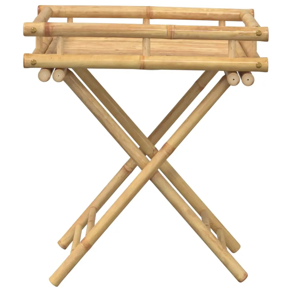 Tavolino Vassoio Pieghevole 60x40x68 cm in Bambù