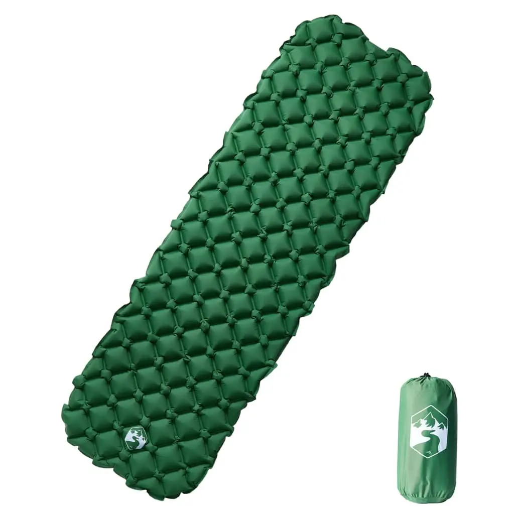 Materasso da Campeggio Gonfiabile Verde 190x58x6 cm