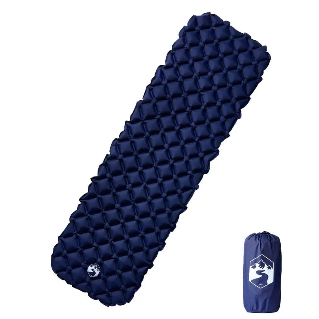Materasso da Campeggio Gonfiabile Blu Marino 190x58x6 cm