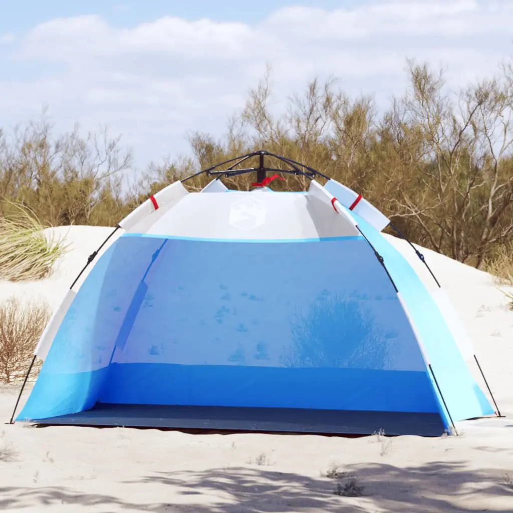 Tenda da Spiaggia 2Persone Azzurro Rilascio Rapido Impermeabile