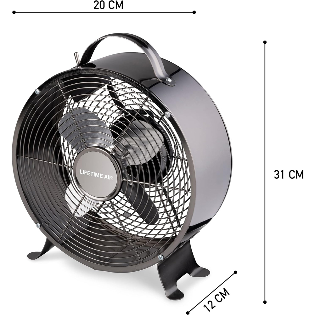 Ventilatore da Tavolo in Metallo Pala da 20cm Potenza 20 W 2 Livelli di Velocità (5)