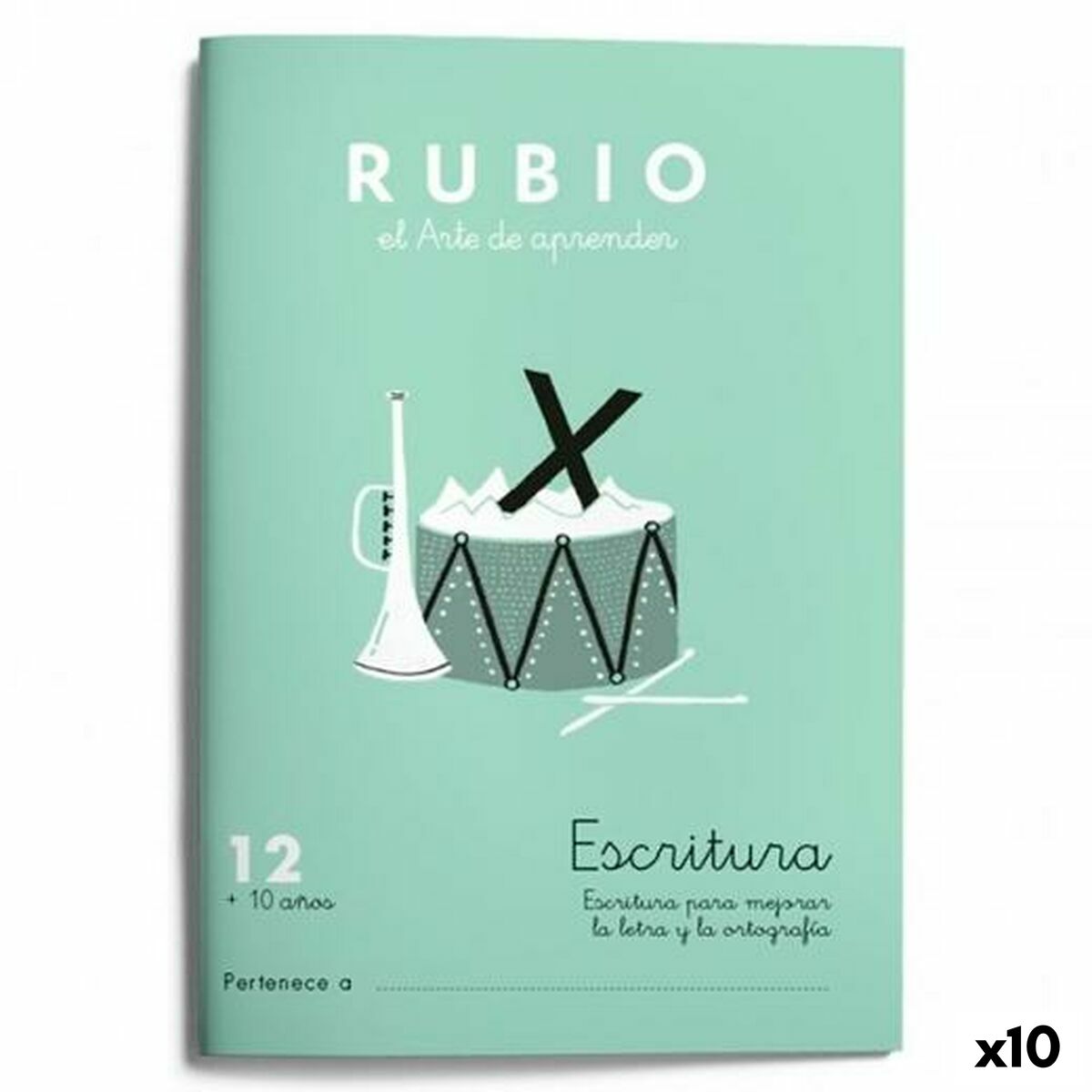 Quaderno di scrittura e calligrafia Rubio Nº12 A5 Spagnolo 20 Fogli (10 Unità)