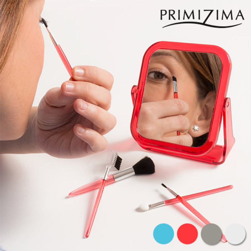 Specchio con Pennelli per il Trucco Primizima (6 pezzi)