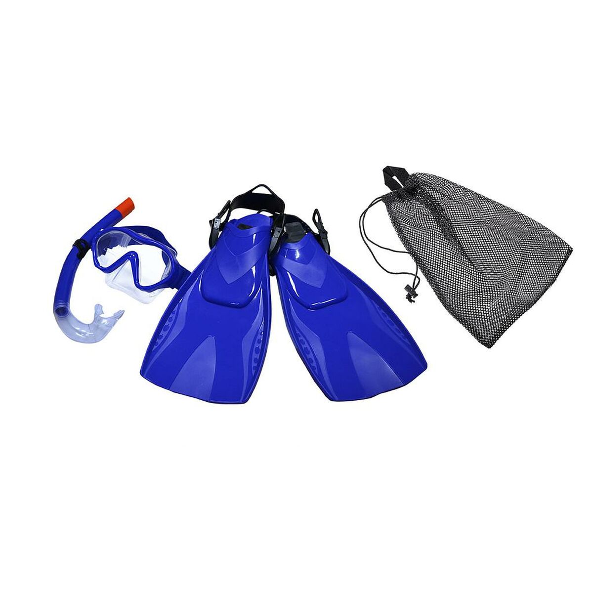 Maschera da Snorkeling con Boccaglio e Pinne Eqsi Adulti Azzurro