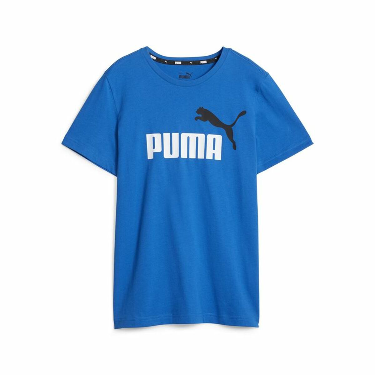 Maglia a Maniche Corte per Bambini Puma Ess+ 2 Col Logo Azzurro