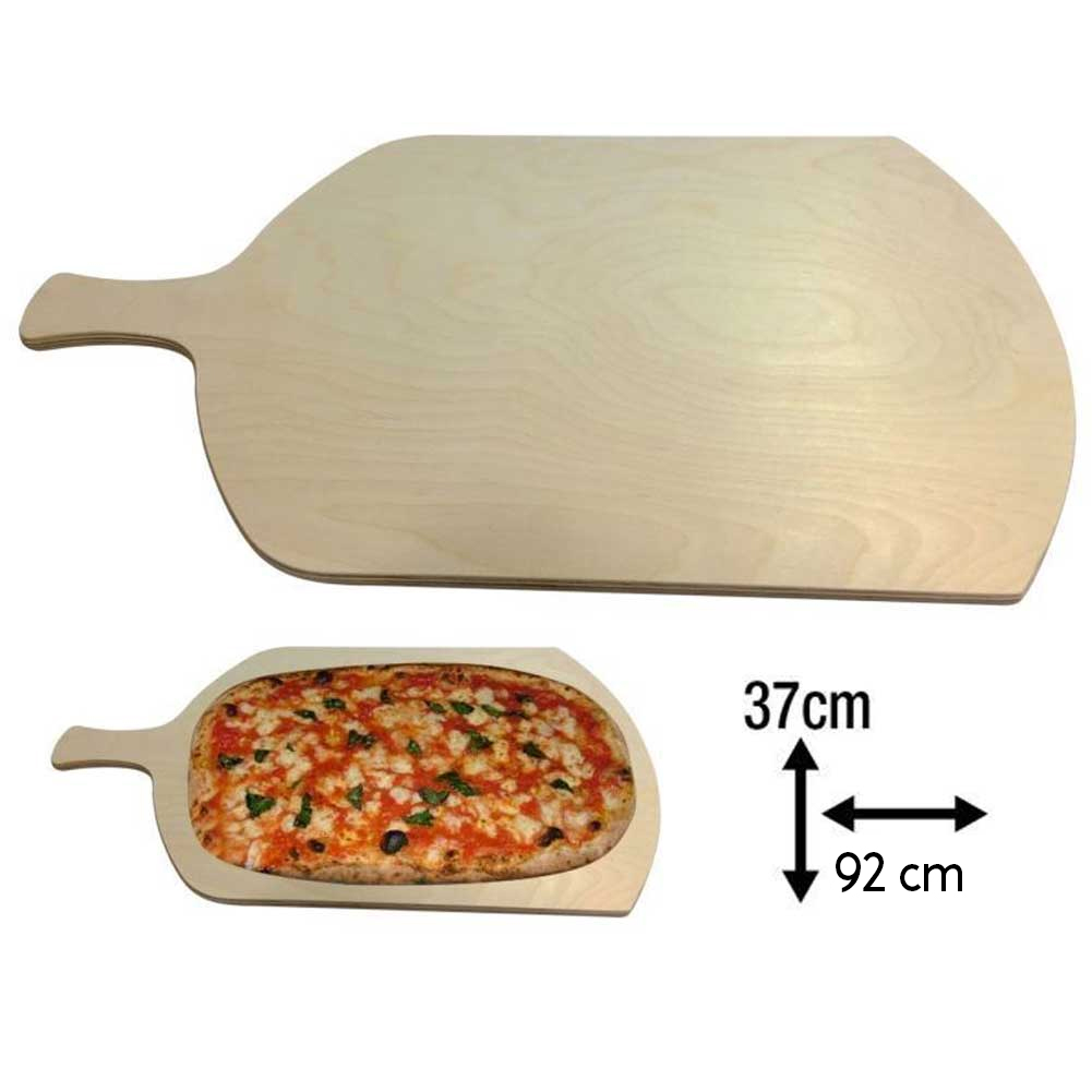 Tagliere Per Pizza a Metro Teglia Vassoio Legno Rettangolare Con Manico 92x37cm (1)